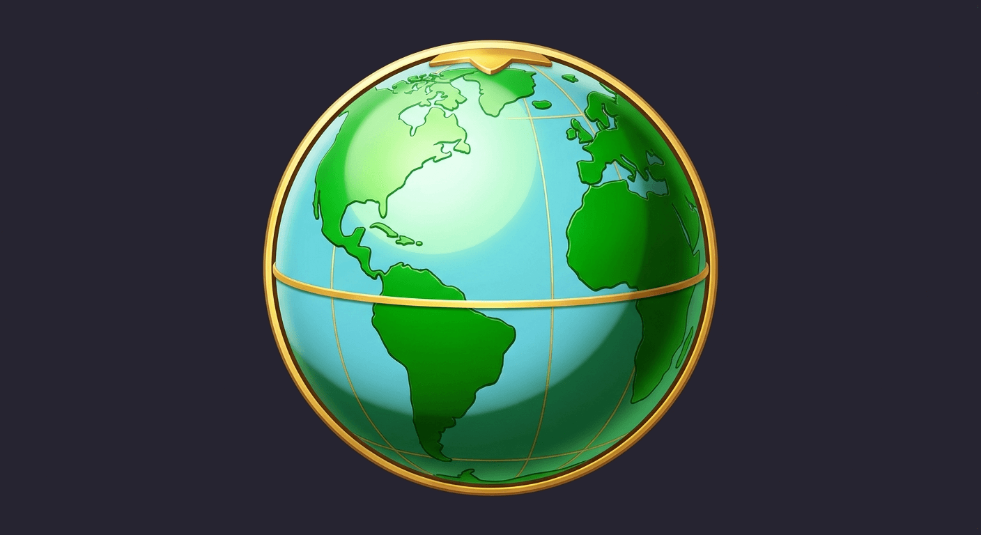 Grüner Globus Symbol
